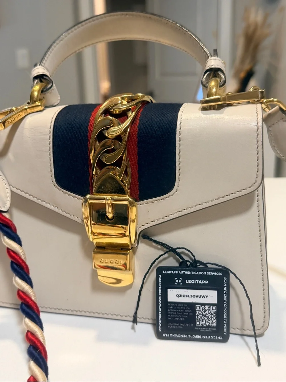 Gucci Sylvie Mini Top Handle Bag with Braided Strap, Dust bag and COA